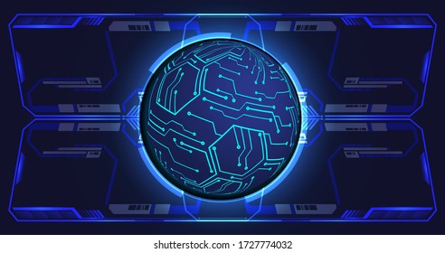 blue world cyber circuit future technology concept background