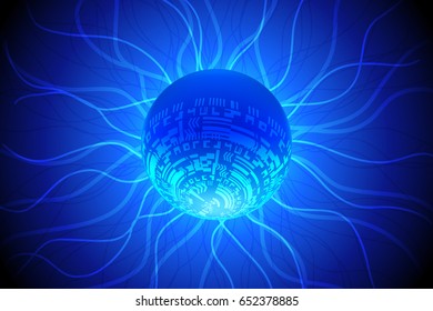 Blue World Future Technology Background Vector Illustration
