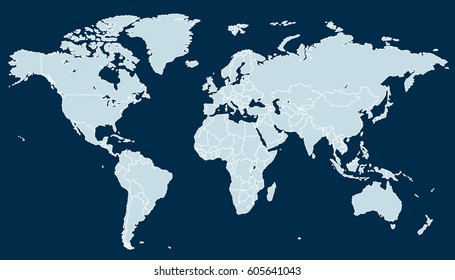 Blue world map.