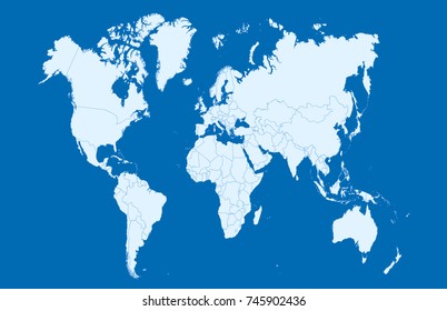 Blue world map