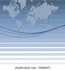 Blue world map background