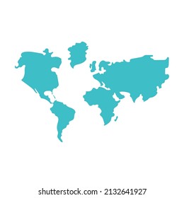 blue world map over white