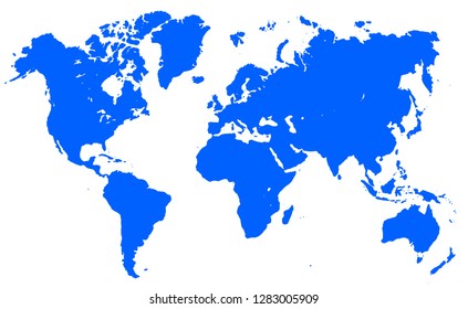 Blue World Map - stock vector