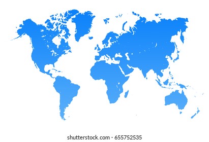 Blue World Map - stock vector