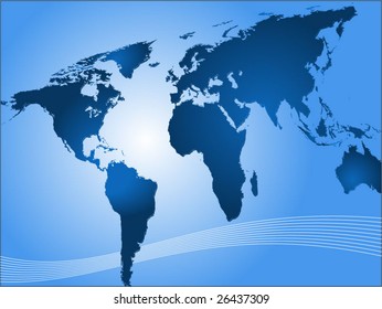 blue world map vector