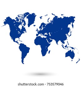 Blue world map vector