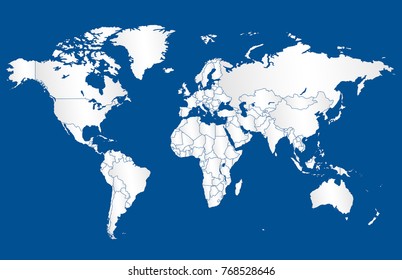 Blue world map vector