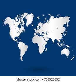 Blue world map vector