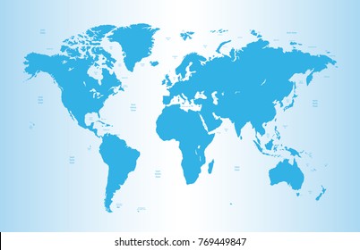 Blue world map vector