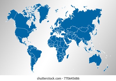 Blue world map vector