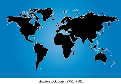 blue world maps vector illustration with country