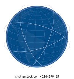 blue world planet tech icon
