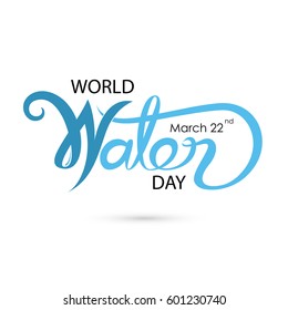 Blue World Water Day Typographical Design Elements.World Water Day icon.Minimalistic design for World Water Day concept.Vector illustration