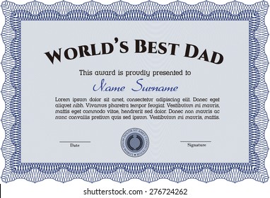 Blue worlds best dad award template