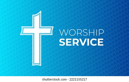Blue Worship Service Background Illustration 