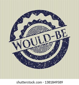 Blue Would-be grunge style stamp