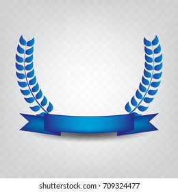 Blue Wreath with blue ribbon.