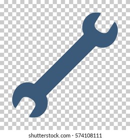 Blue Wrench interface icon. Vector pictogram style is a flat symbol on chess transparent background.