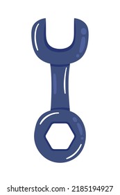 blue wrench key tool icon