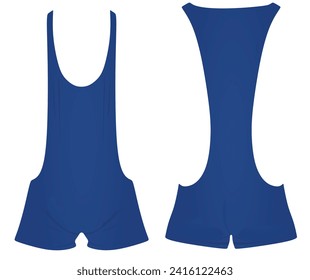 Blue wrestling uniform. vector illustration