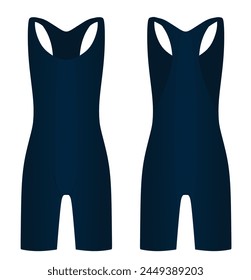 Blue  wrestling uniform. vector illustration