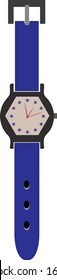 Vektorillustration mit blauer Armbanduhr ohne Menschen