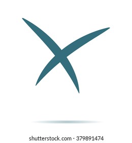 Blue Wrong icon isolated on background. Modern flat delete pictogram, business, marketing, internet concept. Trendy Simple vector symbol for web site design or button to mobile app. Logo illustration.