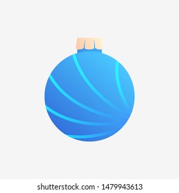 Blue Xmas ball. Neon stripes, ornament, decoration. Christmas concept. Vector illustration can be used for topics Christmas tree, New Year party, celebration