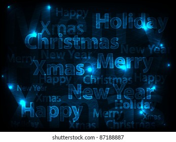 blue xmas card. vector illustration