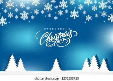 Blue Xmas greeting card.