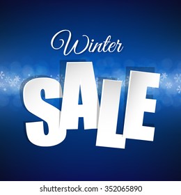 Blue Xmas Sale Postcard With Gradient Mesh, Vector illustration