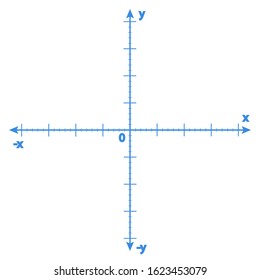Blue Y axis arrow on white paper
