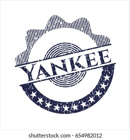Blue Yankee rubber grunge texture stamp