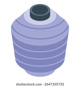 Blue yarn ball icon, isometric style, isolated on white background