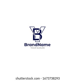Blue YB Logo Design Vector