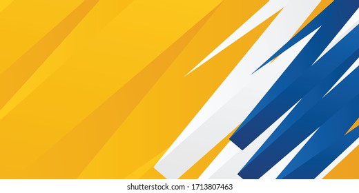 Blue yellow 3D vector abstract background suit for presentation design. Brush stroke vector. Bright blue yellow cartoon scratch brush. Abstract background template geometric triangle blue and white