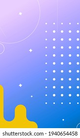 Blue and yellow abstract background with circles for stories, social networks. Vector Illustration. EPS10