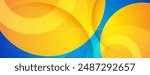 blue and yellow abstract background with circular shapes composition