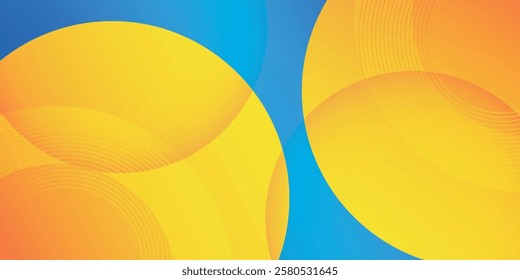 blue and yellow abstract background with circular shapes composition
