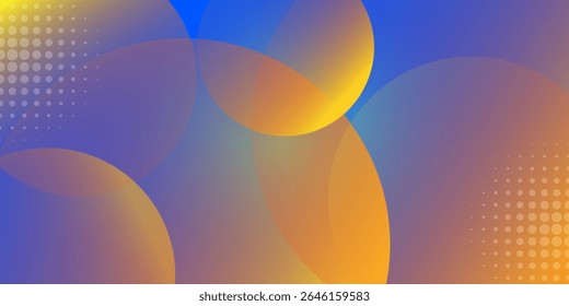 blue and yellow abstract background with circular shapes composition