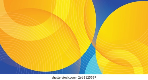 Fondo abstracto azul y amarillo con Formas circulares composition.EPS10