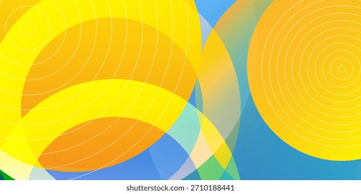 blue and yellow abstract background with circular shapes composition