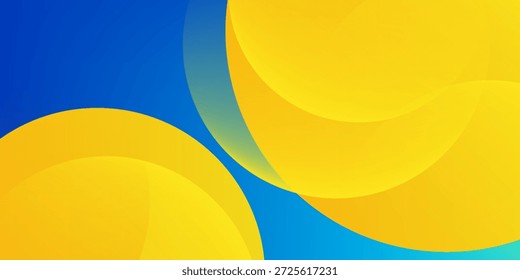 Fondo abstracto azul y amarillo con Formas circulares