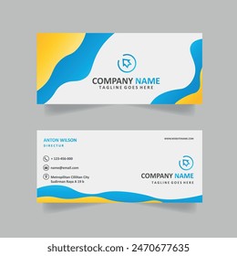 blue yellow abstract business card or greeting card, eps 10