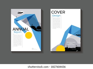 blue and yellow abstract Circle background modern cover design modern book cover Brochure cover  template,annual report, magazine and flyer layout Vector a4