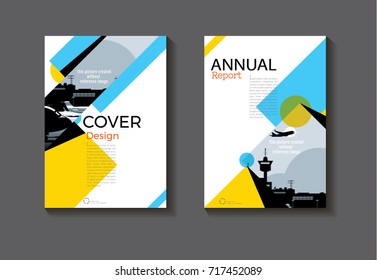 blue and  yellow  abstract cover design modern book cover abstract Brochure cover  template,annual report, magazine and flyer layout Vector a4