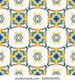 Blue and yellow abstract embroidery, motif ethnic ikat seamless textile illustration, print striped ornament, pattern, design for wrapping, silk, scarf, clothing, textile, carpets, and curtains.
