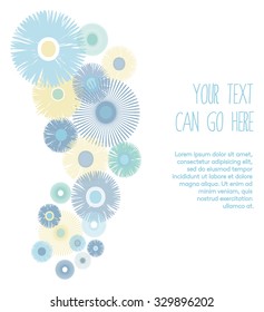 Blue and Yellow Abstract Flower Design with Text Area - Vector