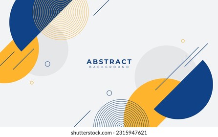 Ilustración del vector de fondo geométrico abstracto azul y amarillo