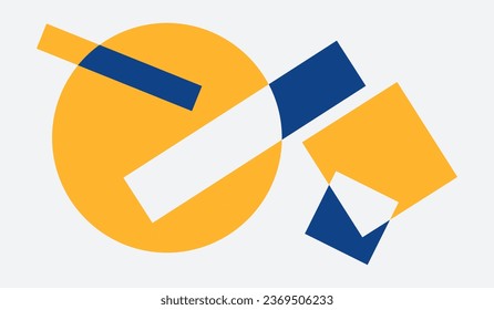 Blue and yellow abstract geometric background vector illustration